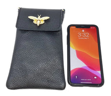 Load image into Gallery viewer, LEATHER CELLPHONE BEE CROSSBODY
