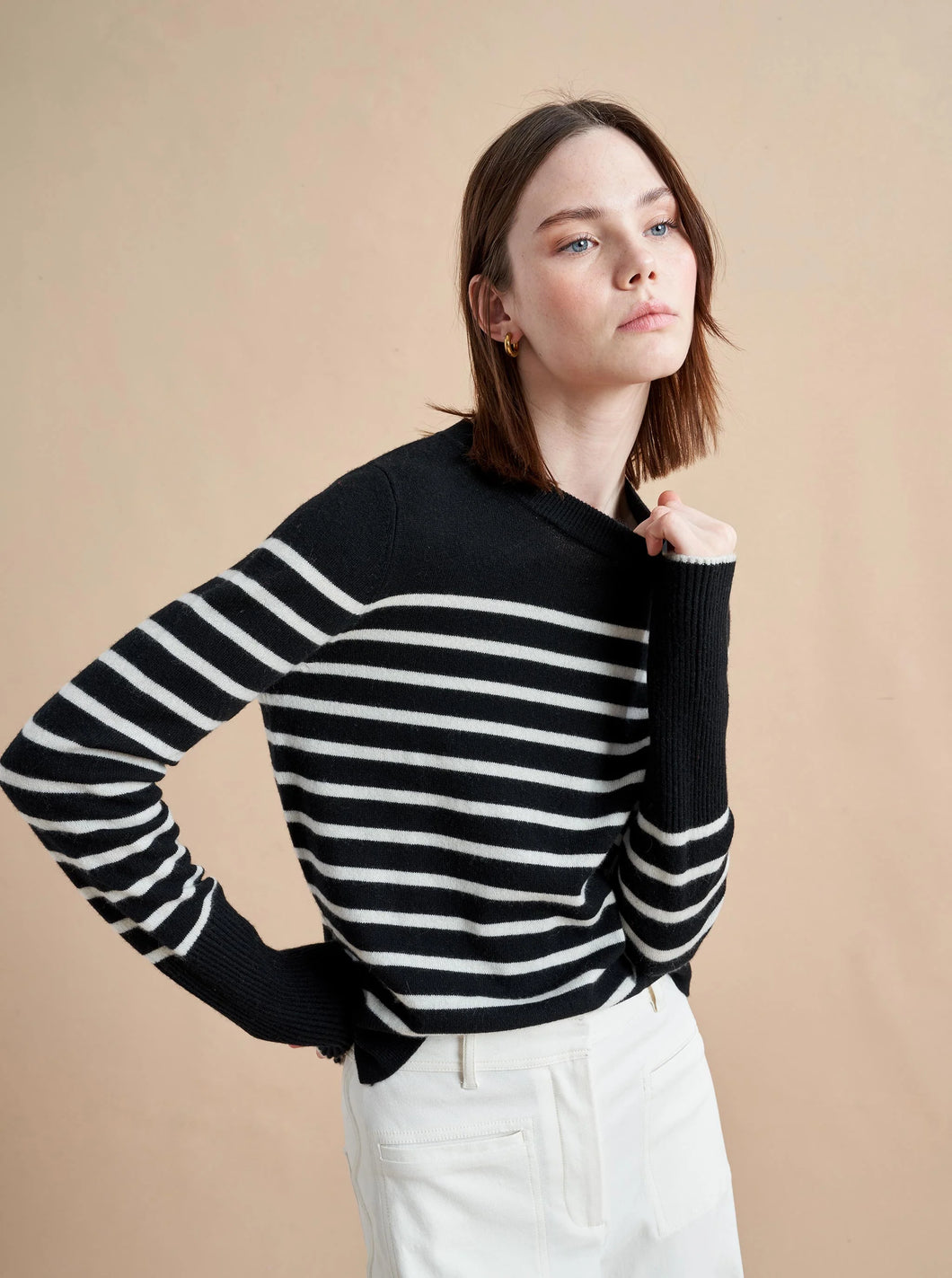 Striped Sweater with chest pocket