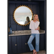 Load image into Gallery viewer, RAGLAN LONG SLEEVE CREW IN WHITE PIMA COTTON SLUB &amp; NAVY STITCH
